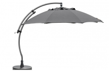 Parasol Easy Sun 350 8 z podstawa w kolorze antracyt poszycie w szaro-grafitowe w prazki
