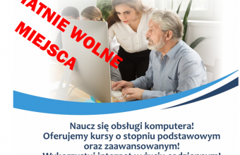 Plakat zapisy  na kurs komputerowy