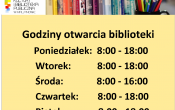 Poniedzialek: 8:00 - 18:00 Wtorek: 8:00 - 18:00 Sroda:8:00 - 16:00 Czwartek:8:00 - 18:00 Piatek 8:00 - 18:00