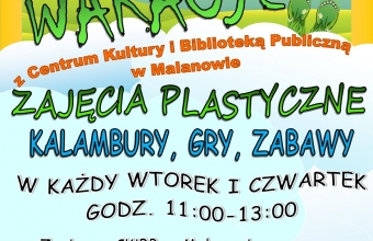 Plakat wakacyjne zajecia dla dzieci w CKiBP