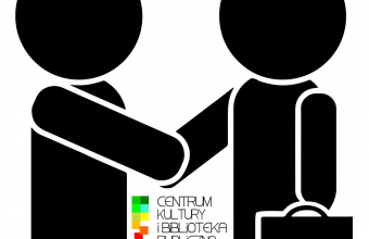 Piktogram dwoje ludzi podajacych sobie rece - logo CKiBP