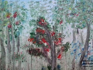 Sceneria lasu akwarela