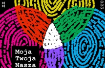 Na czarnym tle widnieją duże kolorowe plamy przypominające odciski palców, które nachodząc na siebie tworzą nowe kolory Na czarnym tle widnieją duże kolorowe plamy przypominające odciski palców, które nachodząc na siebie tworzą nowe kolory