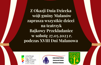 Plakat informujący o teatrzyku dla dzieci 
