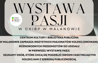 Baner na którym jest napisane -WYSTAWA PASJI 