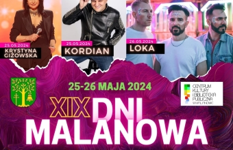 Plakat informujący dotyczący Dni Malanowa 