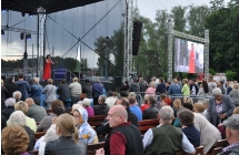 Koncert piosenkarki i publiczność 